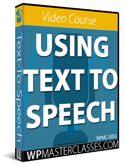 Text-To-Speech - WPMasterclasses.com
